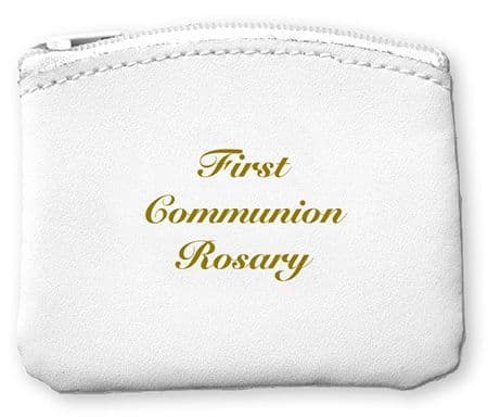 Communion Rosary Purse/White/Bonded Leather (C6430)