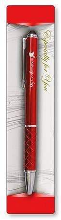 Confirmation Pen - Metal/Red (F35832) Engravable