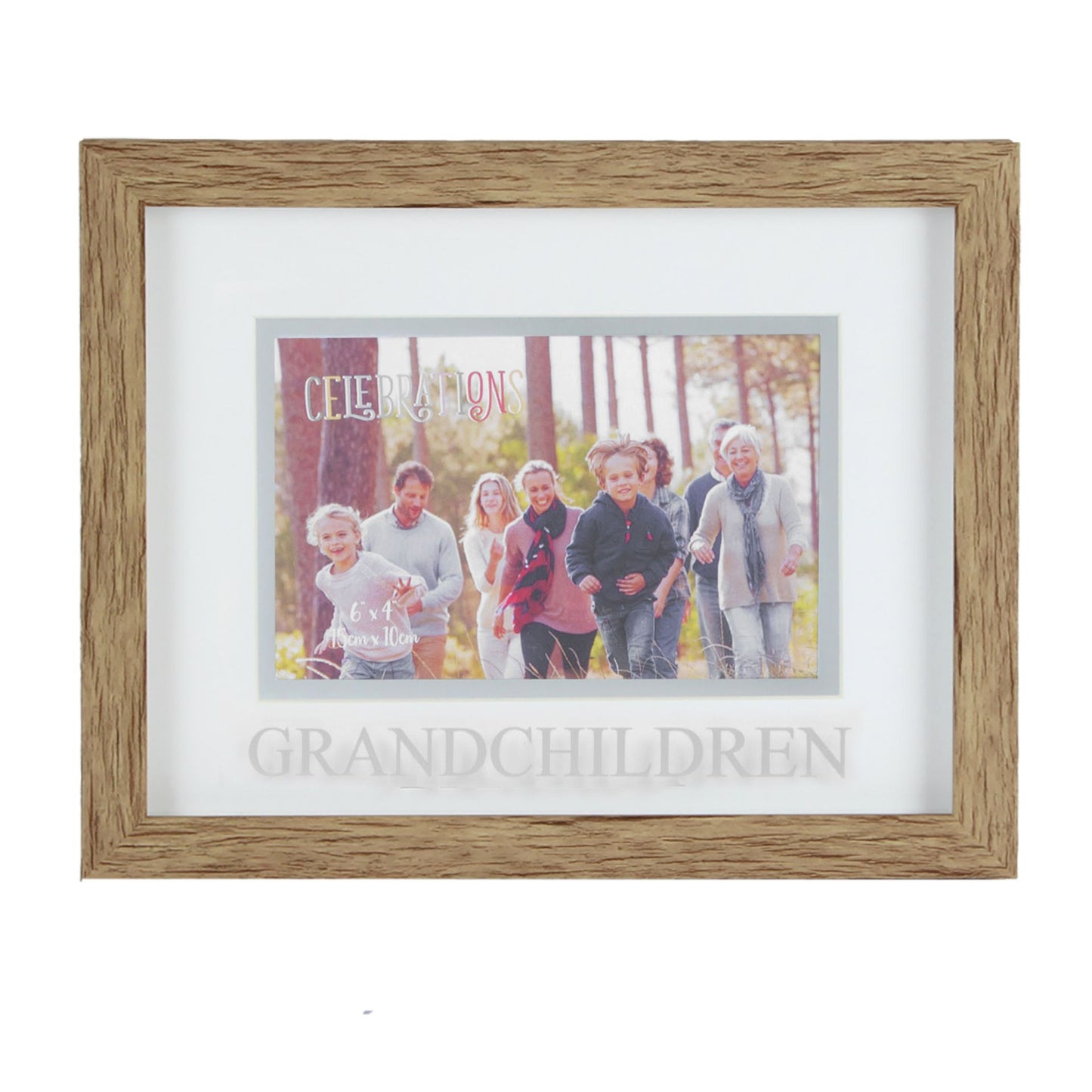 6" x 4" - Natural Wood Effect Frame -Grandchildren