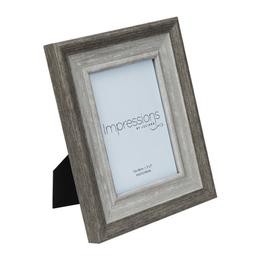 Impressions Grey Wash Wood Effect Photo Frame *5" x 7"*