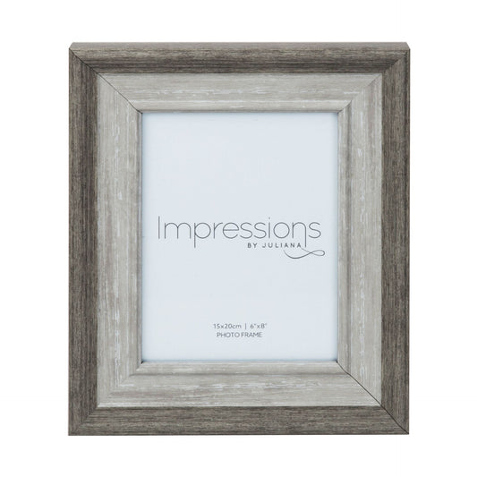 Impressions Grey Wash Wood Effect Photo Frame *6" x 8"*
