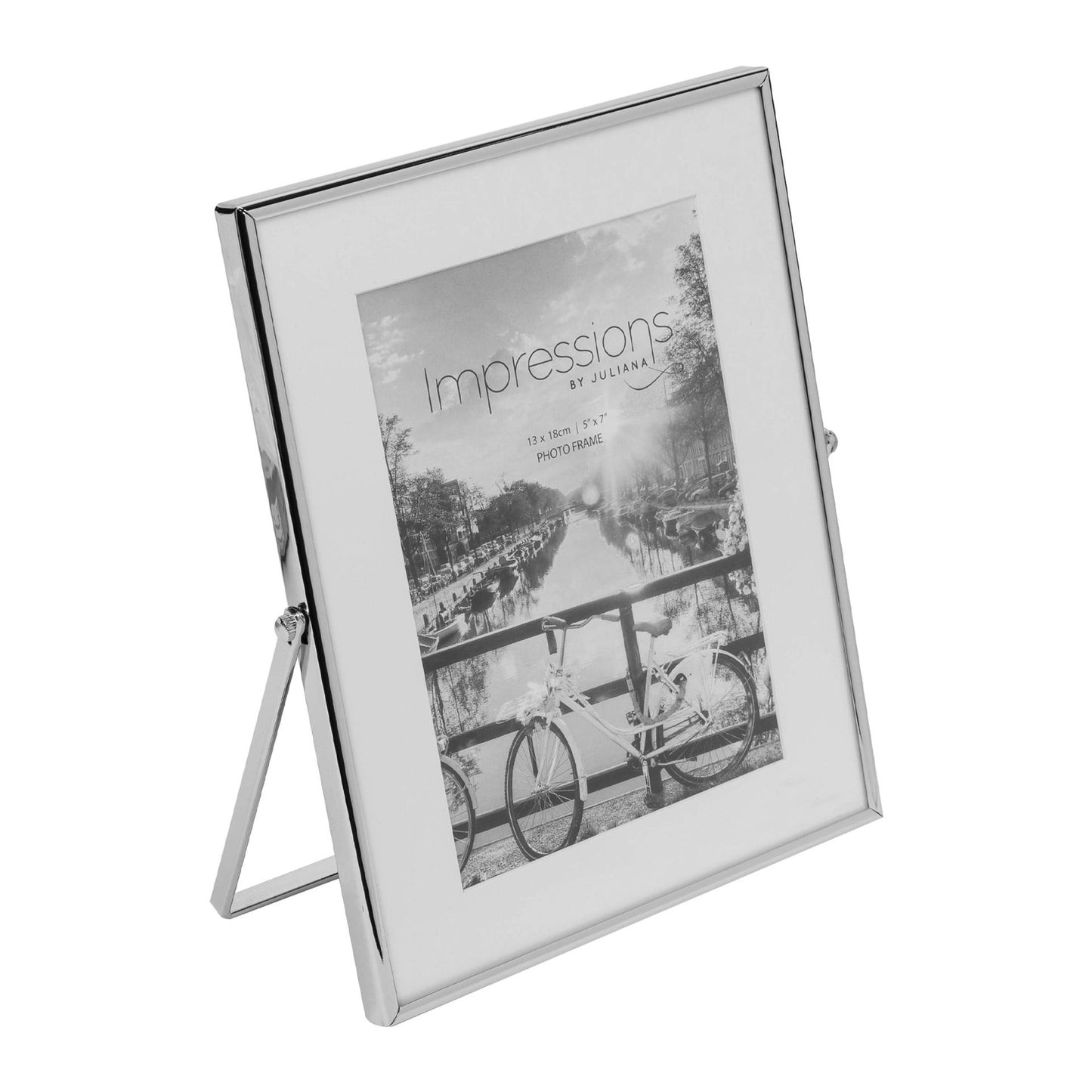 Silver Colour Photo Frame White Border 5" x 7"