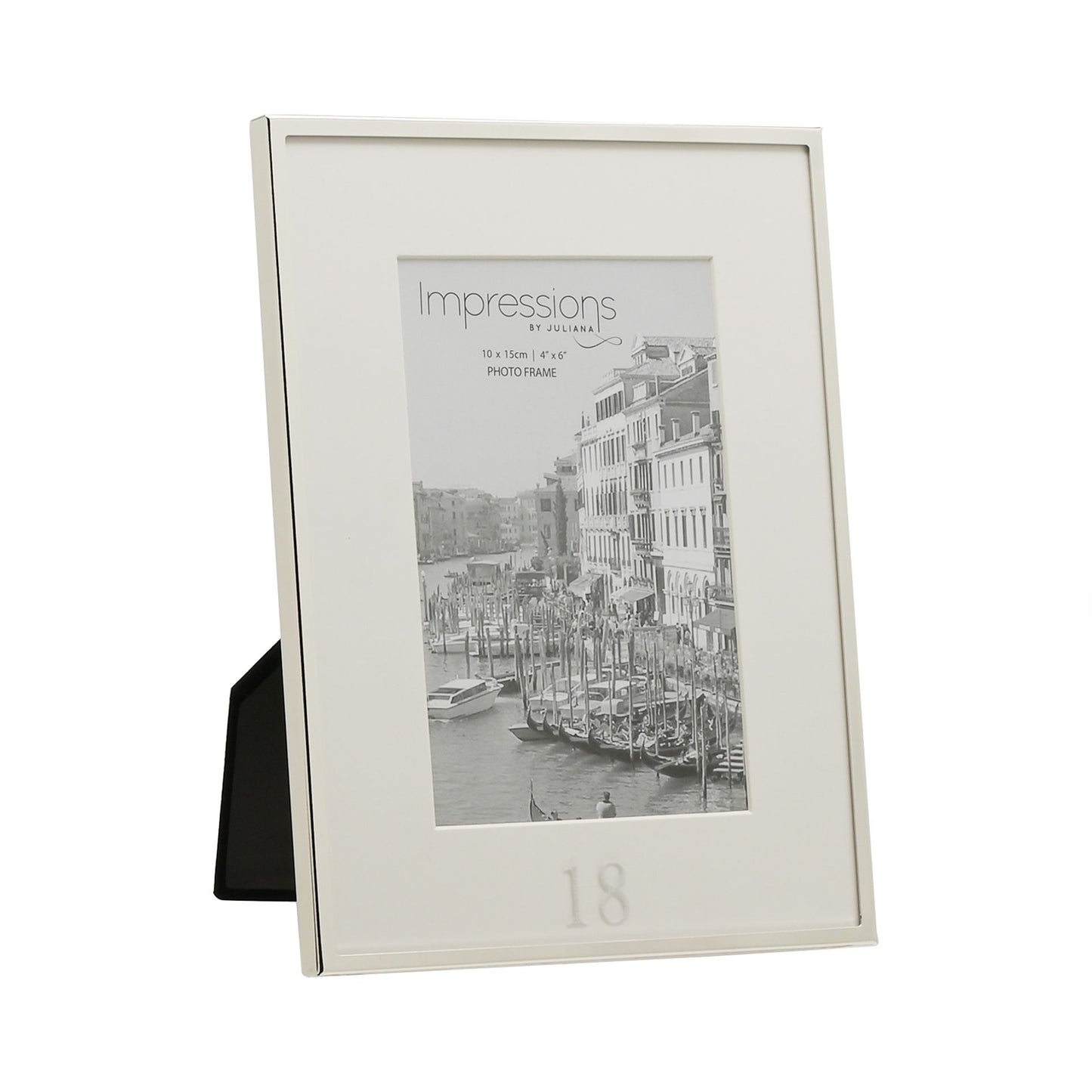 Impressions Silverplated 18th Photo Frame White Border 4" x 6"