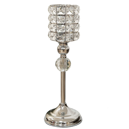 HESTIA® Diamante Crystal Goblet Style Candle Holder - Small
