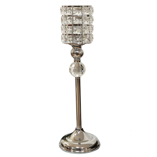 HESTIA® Diamante Crystal Goblet Style Candle Holder - Large