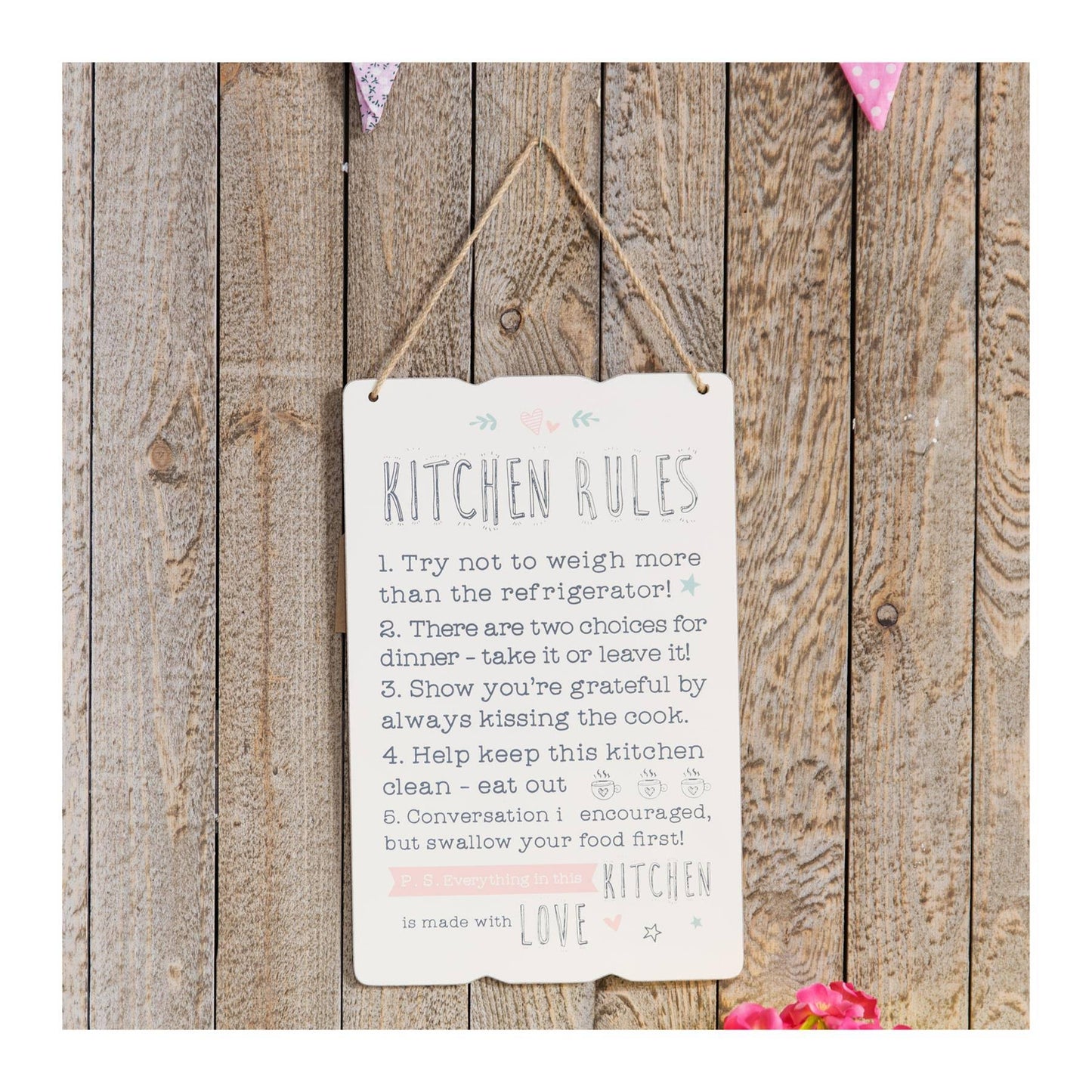Love Life Rectangle Plaque-Kitchen Rules