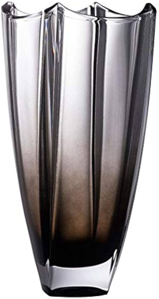 Galway Crystal Dune 10" Square Vase Onyx Black