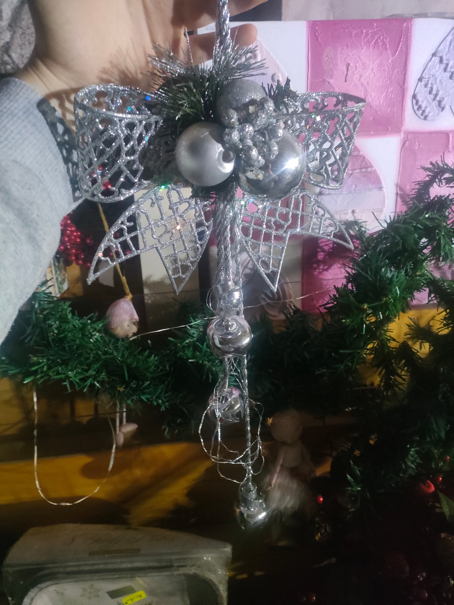 Christmas Hanging Bow with Bells