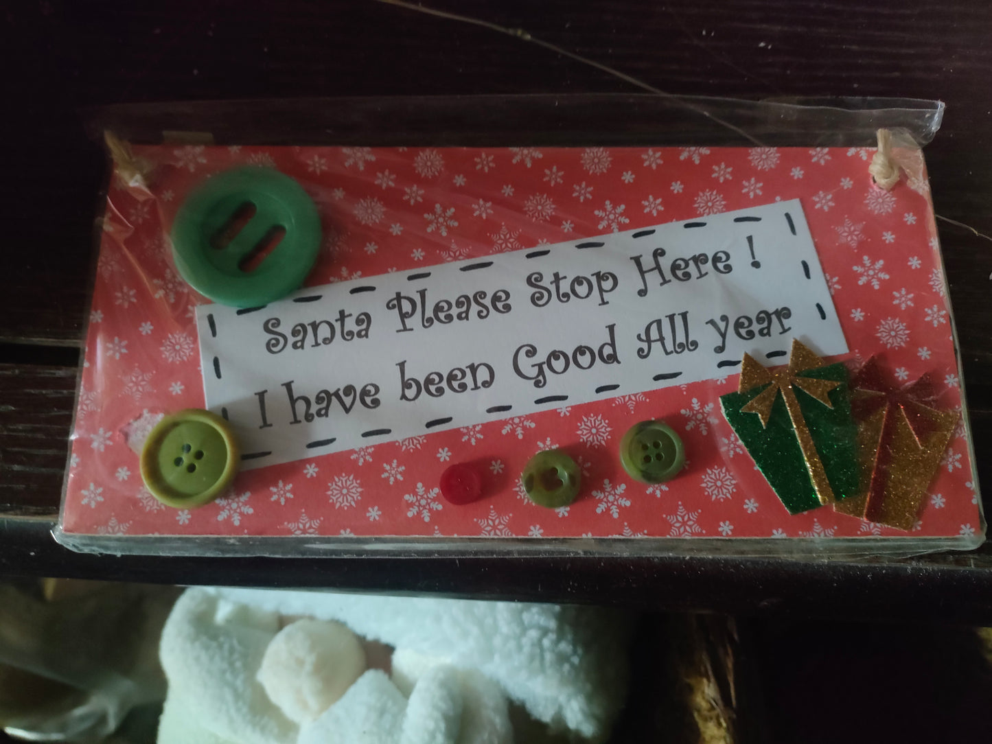Panda Crafts Santa Please Stop Here Plaque
