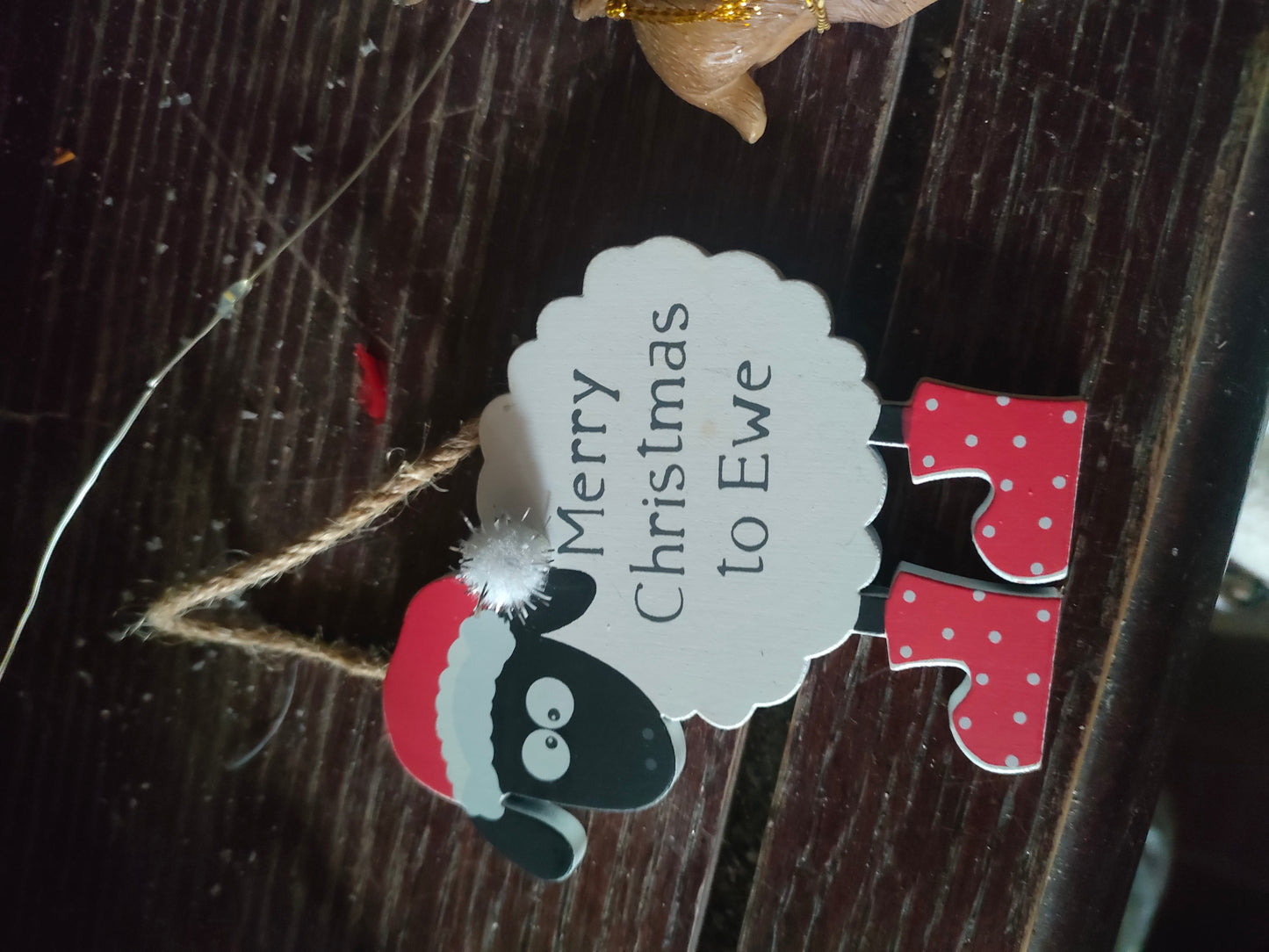 Baa humbug/ Merry Christmas to Ewe Hanging Ornament