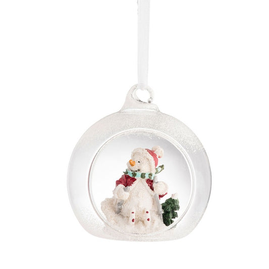 Galway Crystal Skiing Snowman Bauble