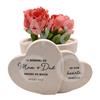 Thoughts of You Graveside Double Heart Vase - Mum & Dad