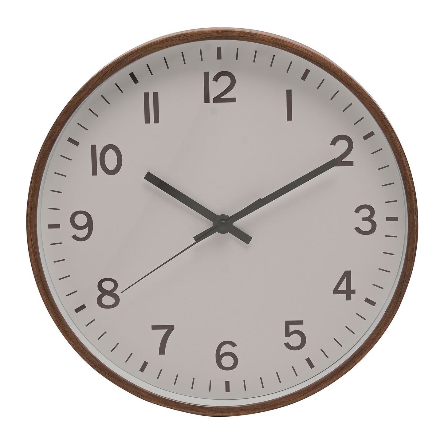 Wm Widdop Round Wall Clock Walnut Wood Effect 30cms