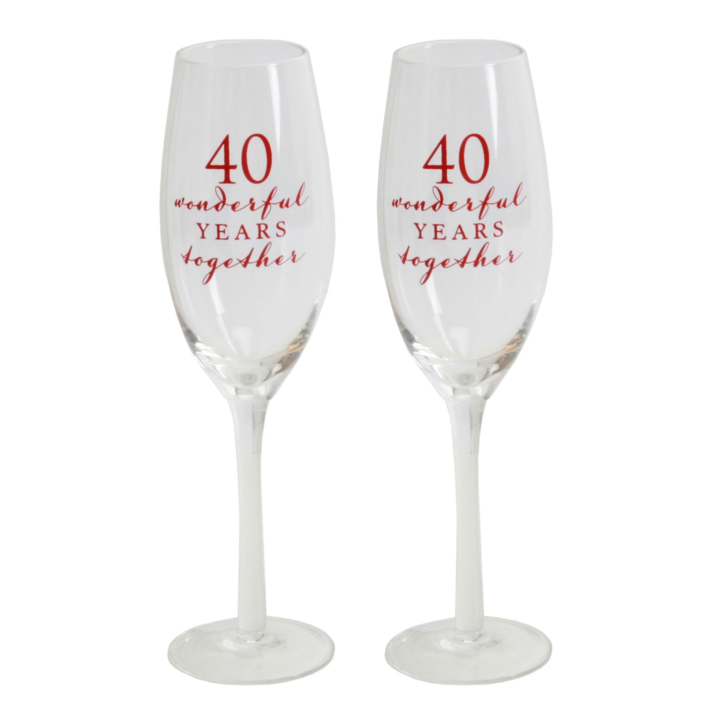 40th Anniversary Champagne Flutes Set of 2