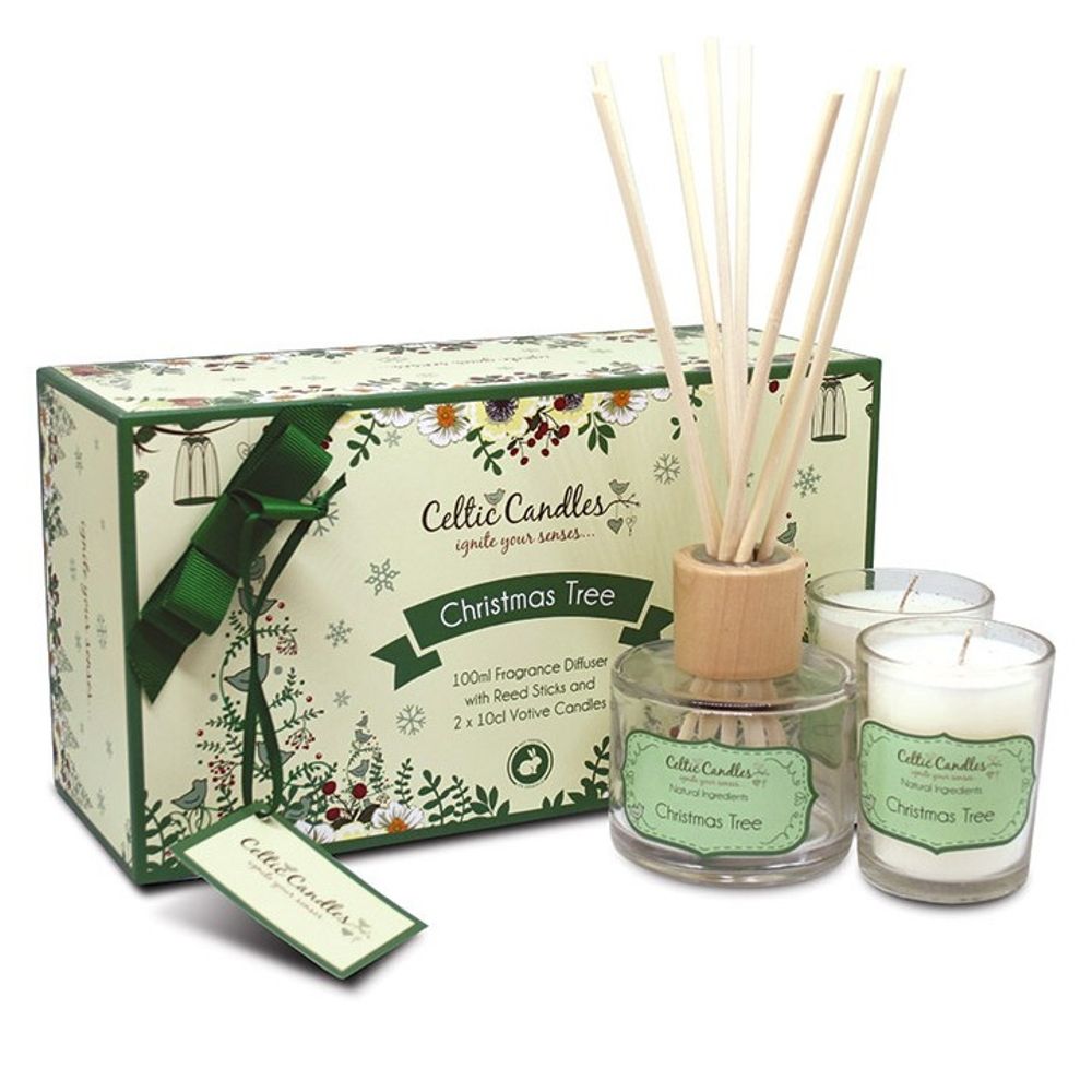 Celtic Candles Christmas Tree Set Diffuser & Candles