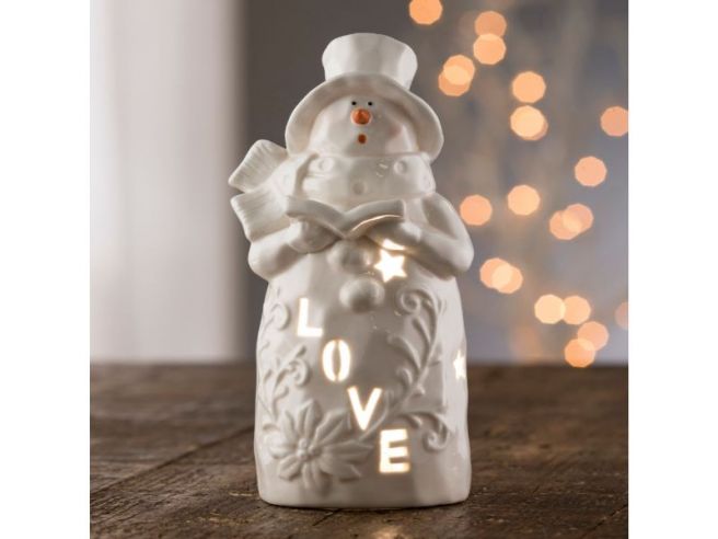 Peace Snowman Votive