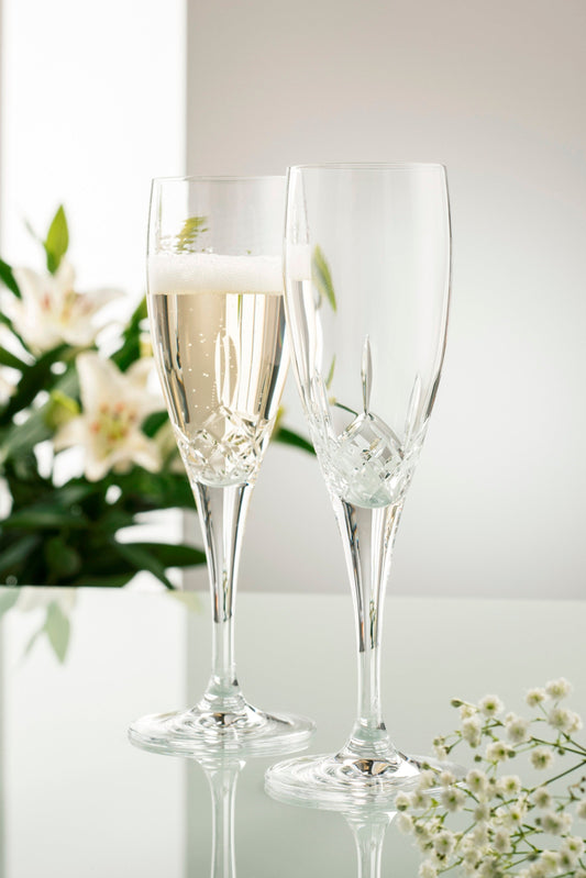 Galway Crystal Longford Flute Champagne pair