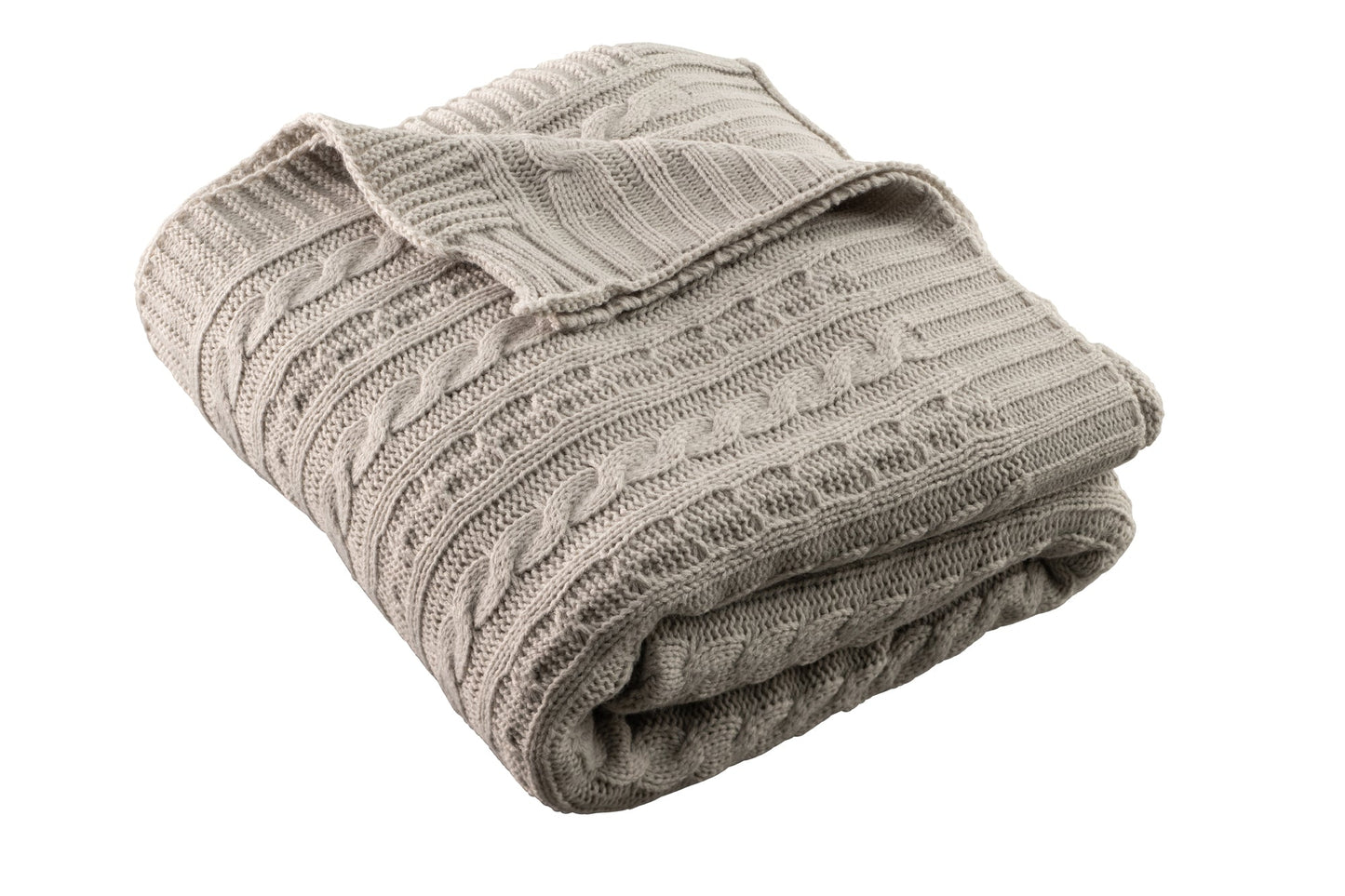 ARAN KNIT THROW COOL GREY