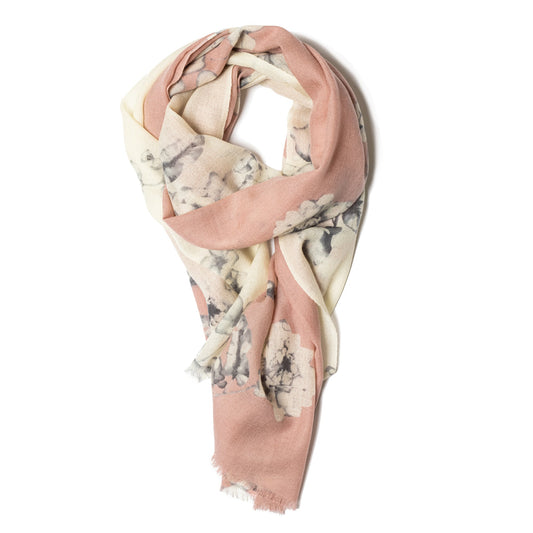 GALWAY CRYSTAL MERINO SCARF Pink Blossom 65X180