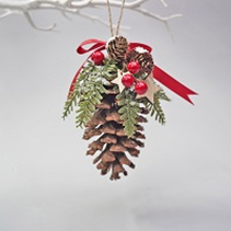 Hanging Cone with berries and foliage