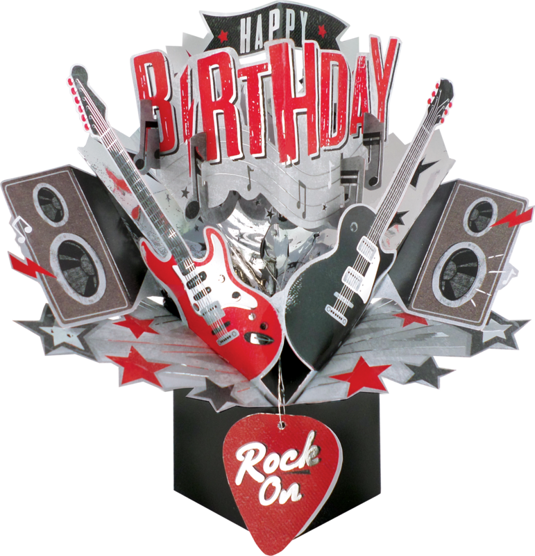 General Birthday Pop up Card Rock On