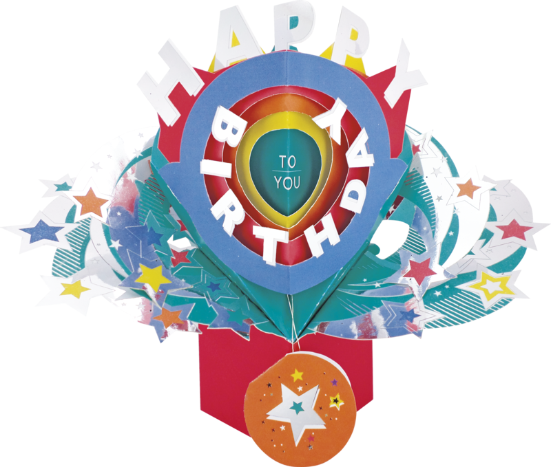 General Birthday Pop up Card Stars