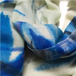 GALWAY CRYSTAL MERINO WOOL SCARF ATLANTIC BLUE 65X180