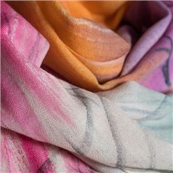 GALWAY MERINO SCARF DUSK PINK ORANGE 65X180