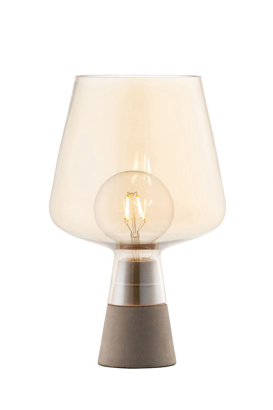 Large Glass Table Lamp & Bulb