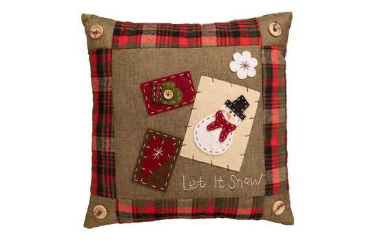 Natural Applique Christmas Cushion