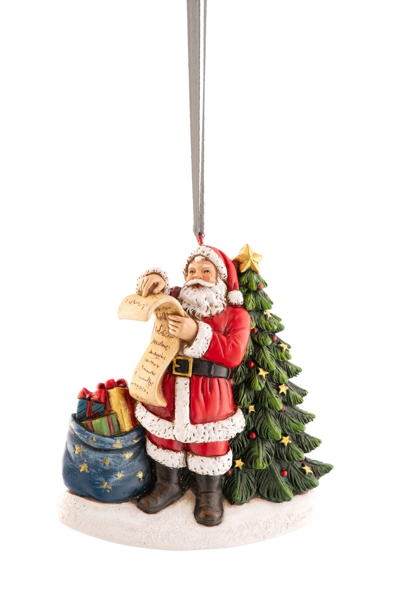 Santa Checking his List Hanging Ornament