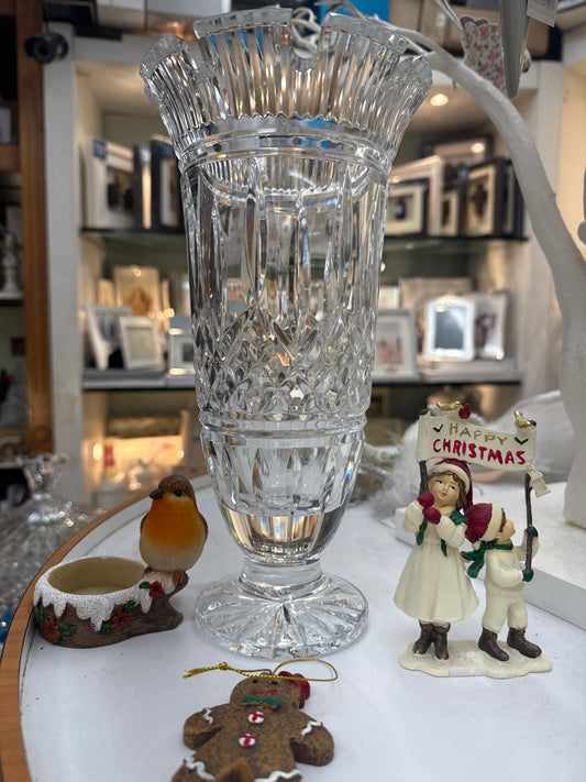 11“ Lismore Castle Vase Waterford Crystal