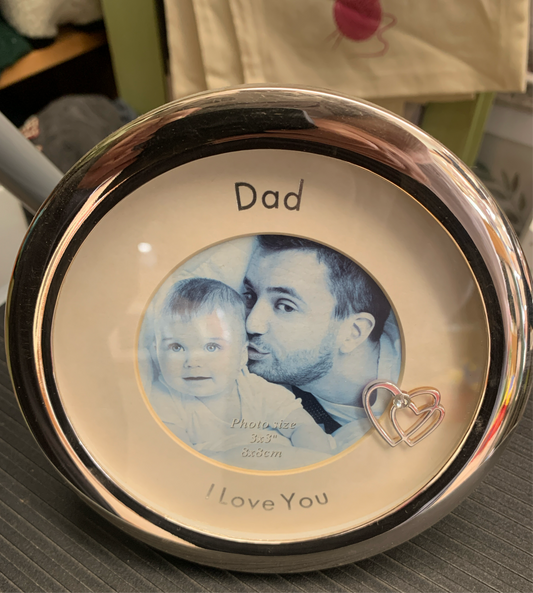 Silver Plated Frame Round Dad