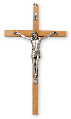 beech wood crucifix 6 1/4"