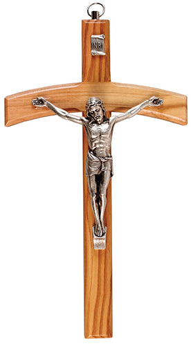 olive wood crucifix 6" /metal crucifix