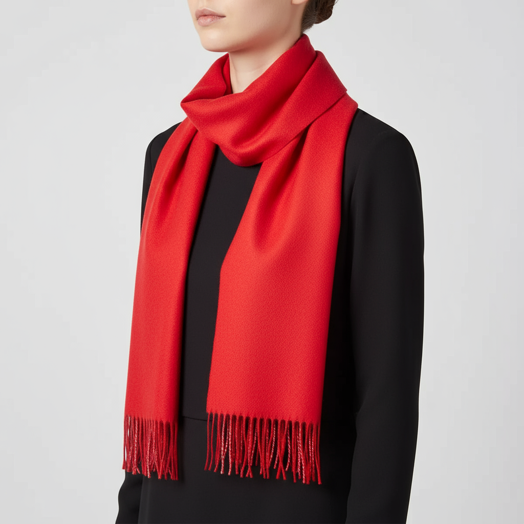 Merino Luxury Wool Scarf Scarlet
