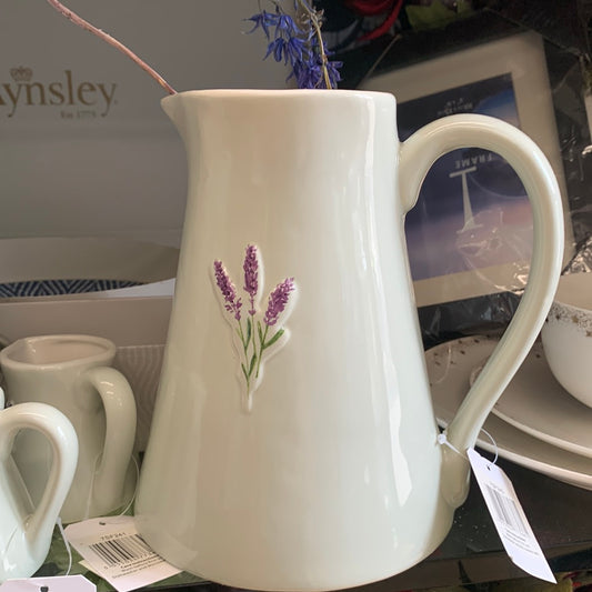 Lavender Embossed Grey Jug Large