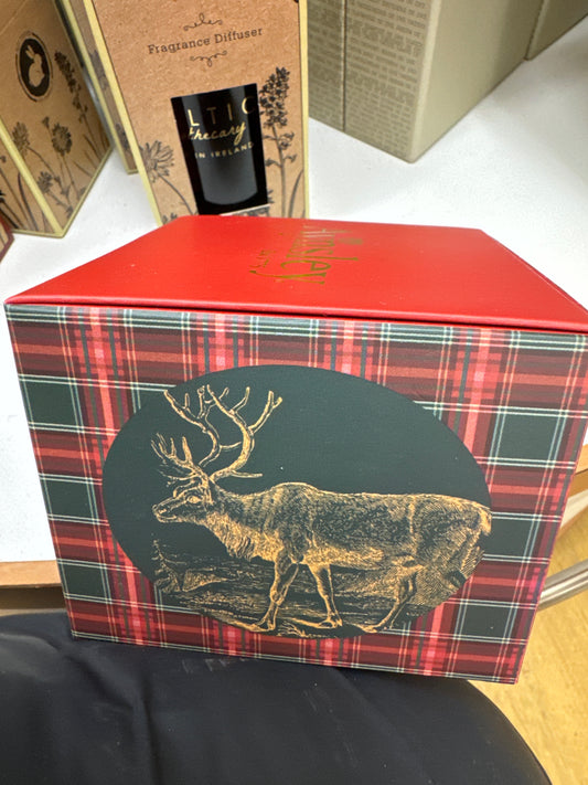 Aynsley Tartan Reindeer Double Wick Candle
