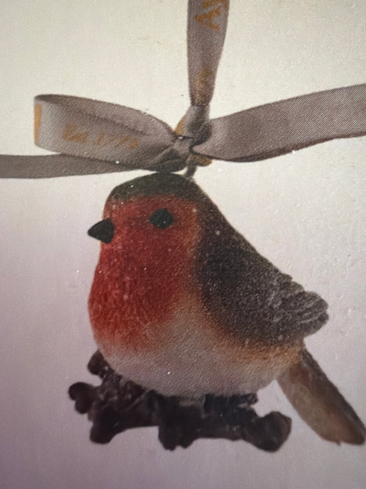 Glitter Robin Ornament- Resin