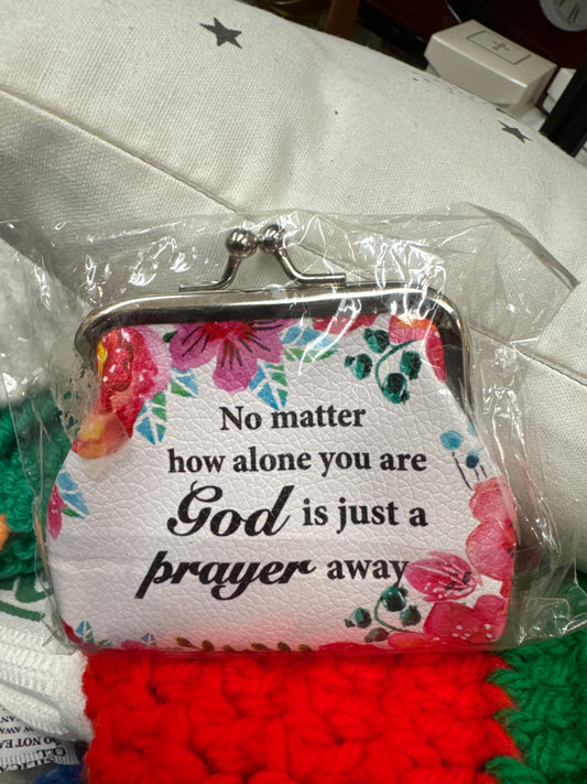 Purse/White/Bonded Leather  God is just a prayer away