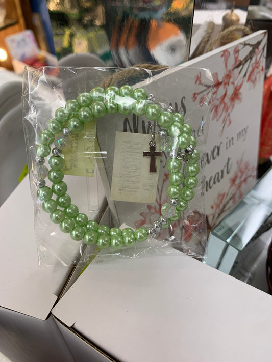 bracelet green cross bangle
