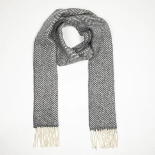 Merino Cashmere 95/5 Grey Herringbone 1