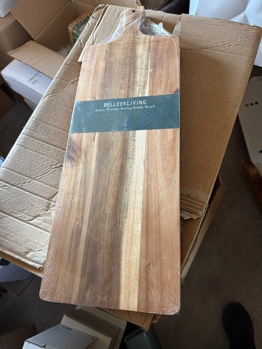 ACACIA WOOD SERVING PADDLE BOARD