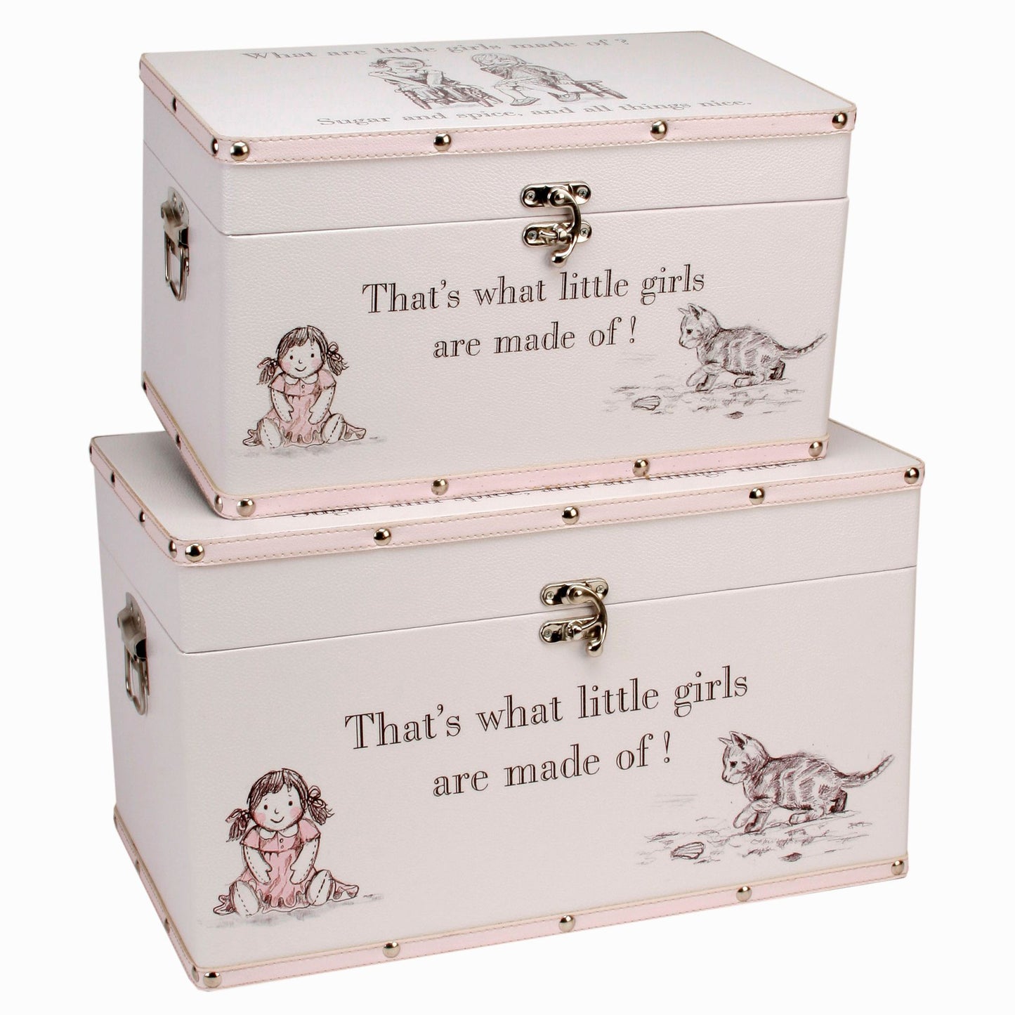 Petit Cheri Little Girls Set of 2 Luggage Large Boxes