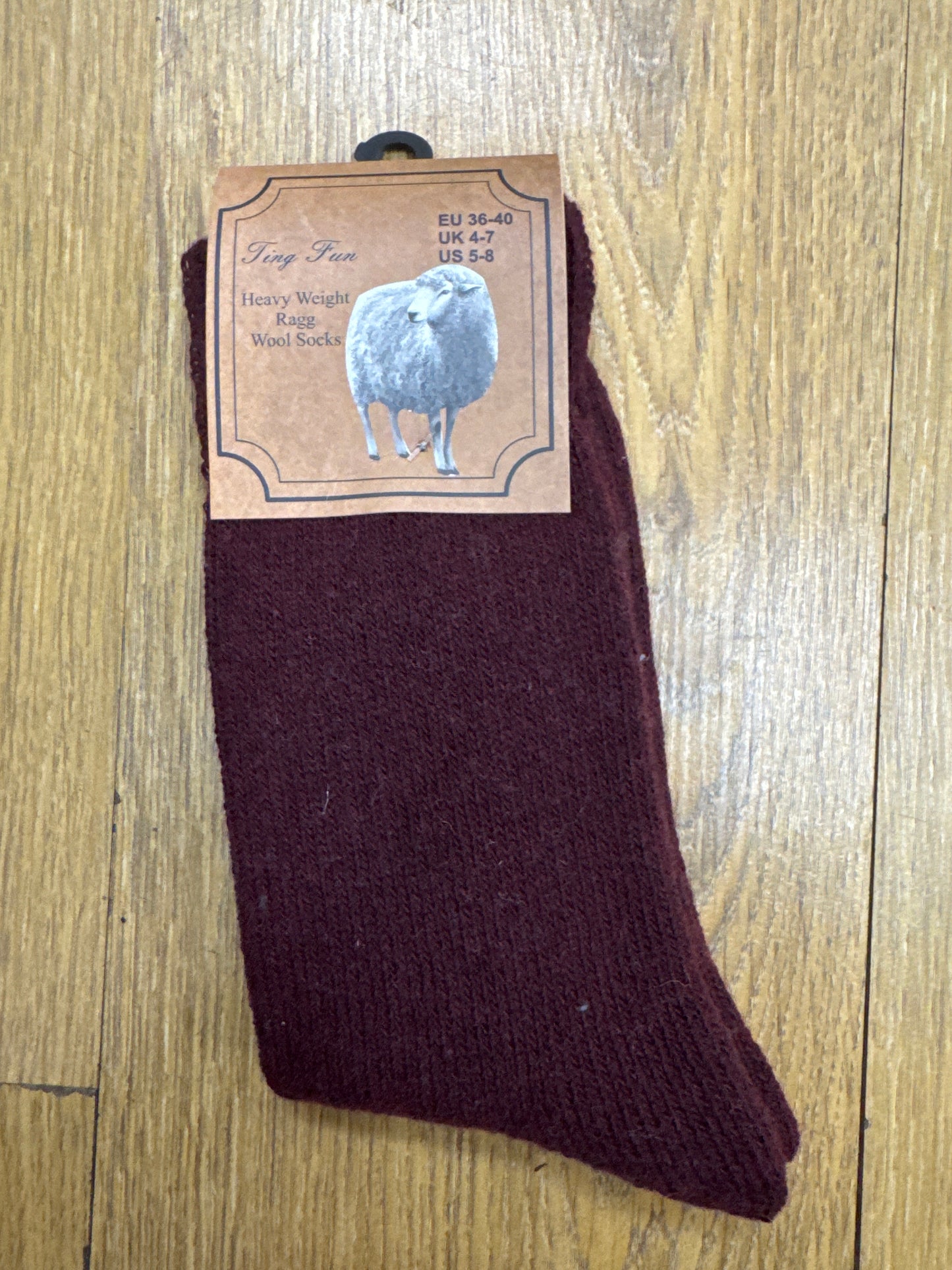 Socks Ragg Wool Burgundy