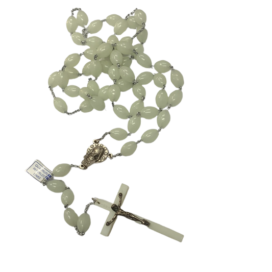 Plastic luminous rosary beads Large