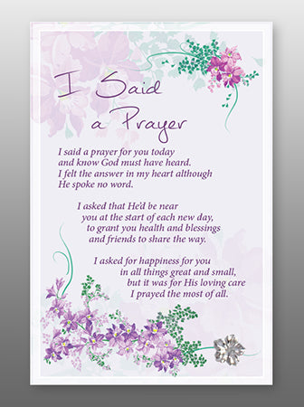 Glass Plaque I said a prayer