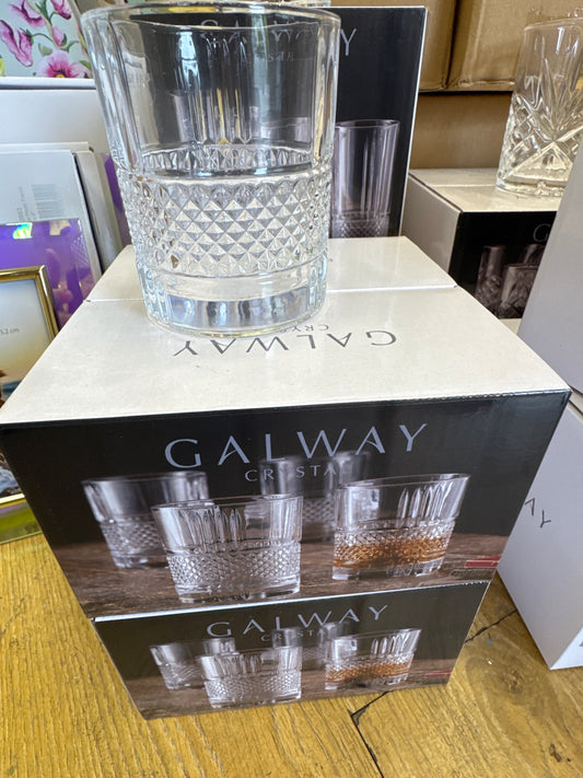 Galway Irish Crystal Eyre Double Old Fashioned set of 4