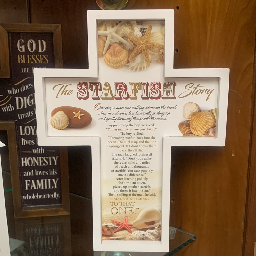 Wood Cross Starfish Story