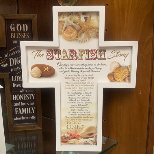 Wood Cross Starfish Story
